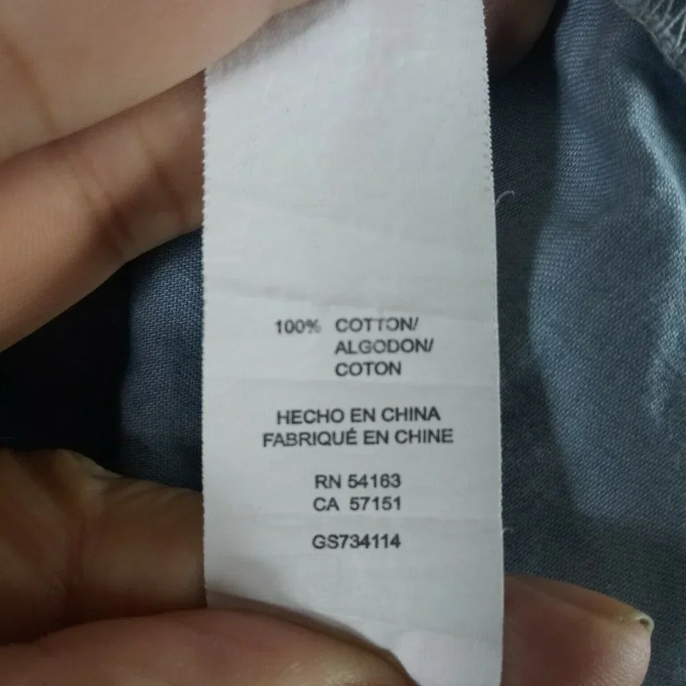 GH Bass & Co. Womens Cotton Knit Blouse Rope Lace Up 3/4 Bell Sleeve Blue Large - Picture 4 of 6